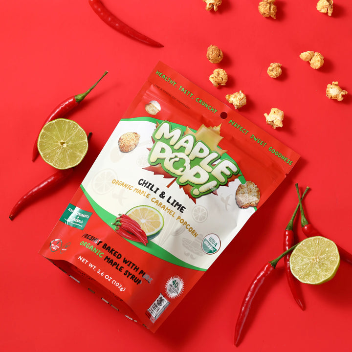 Maple Pop Organic Maple Caramel Popcorn | Chili Lime (4 Packs) – Better ...