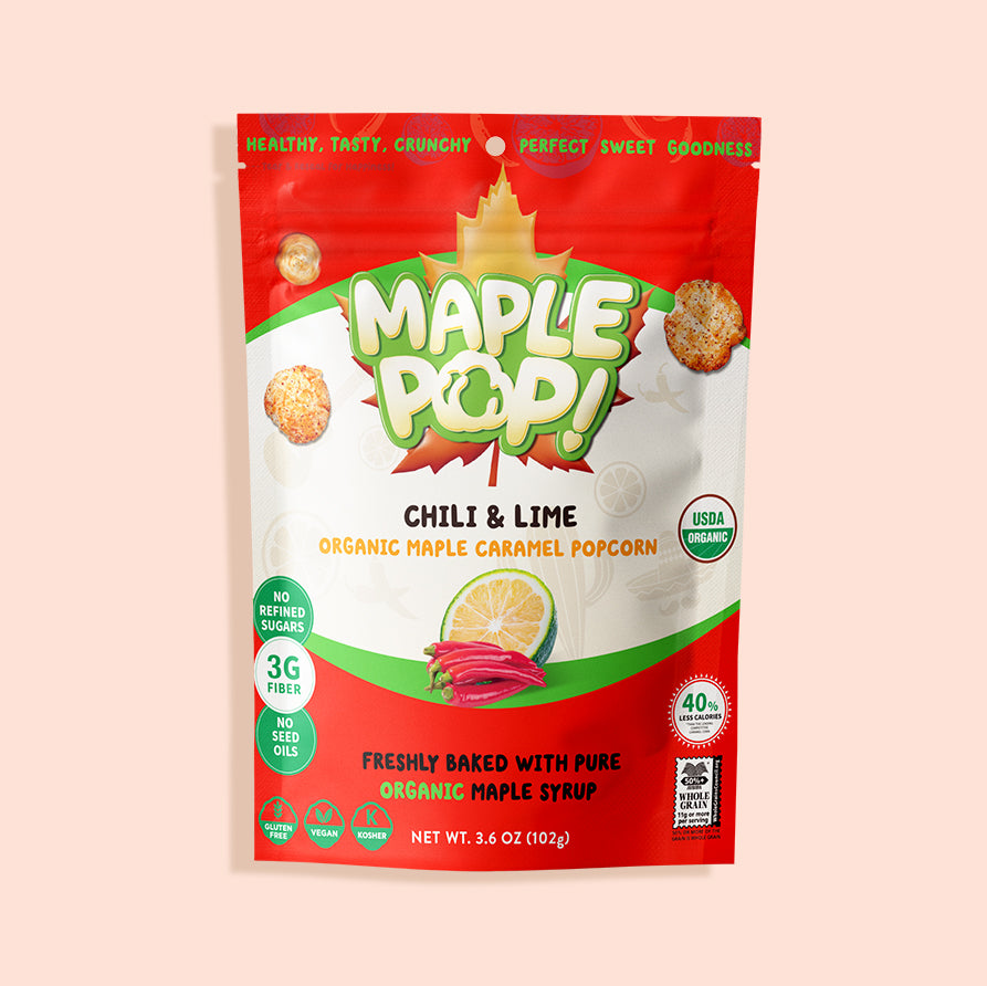 Maple Pop Organic Maple Caramel Popcorn | Chili Lime (4 Packs) – Better ...