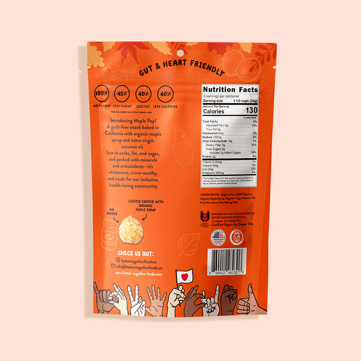 Maple Pop Organic Maple Caramel Popcorn | Salted maple 4-Pack – Better ...