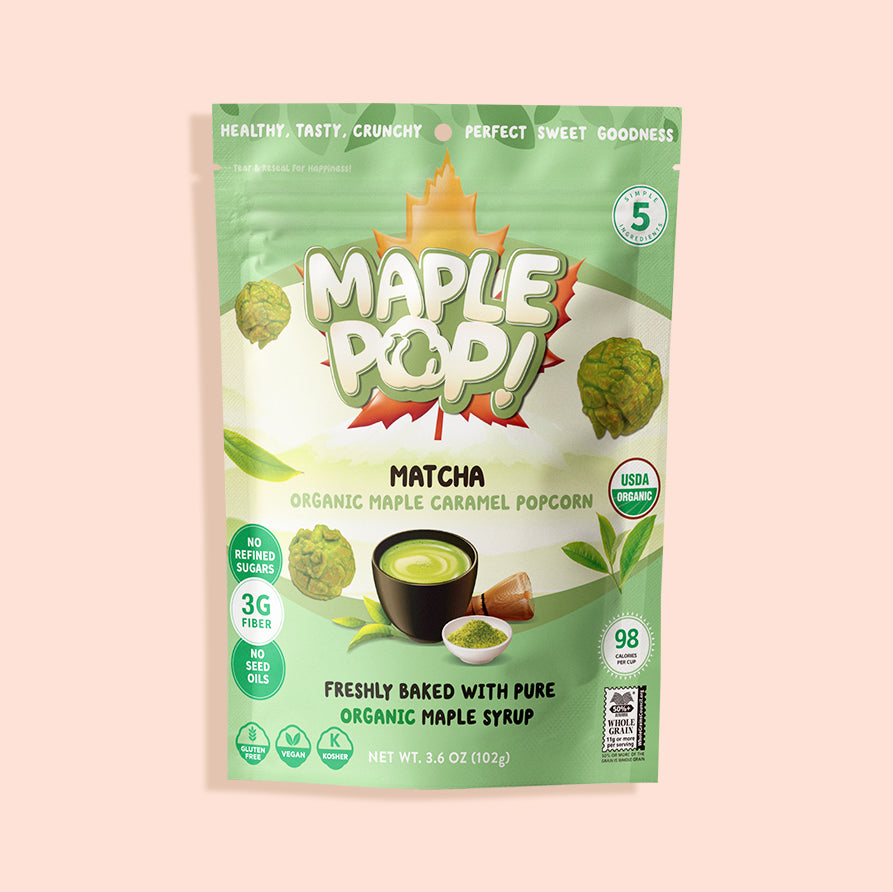 Maple Pop Organic Maple Caramel Popcorn | Matcha (4 Packs) – Better ...